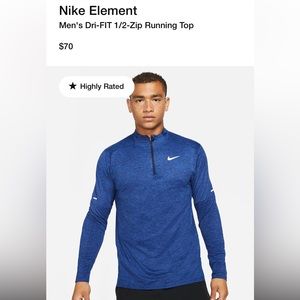 Nike Dri-Fit 1/2 zip running top men’s large